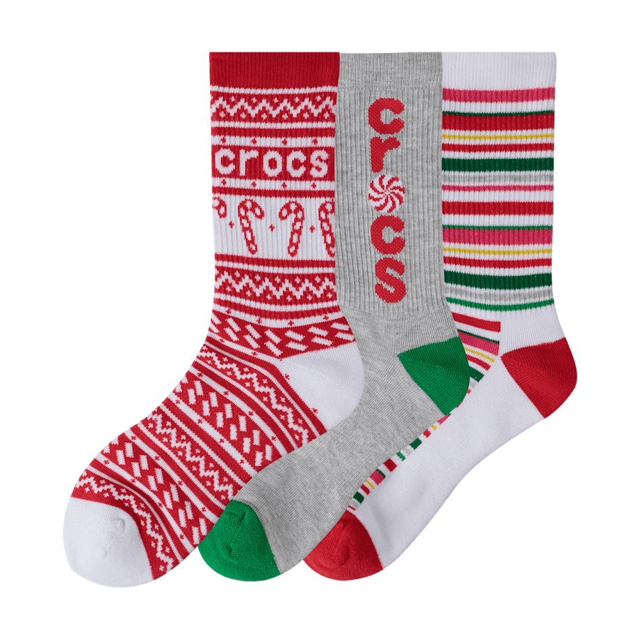 CrocsSocks Kids' Candy Cane 3-Pack - Image 3