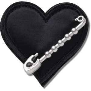 Black Heart with Safety Pin