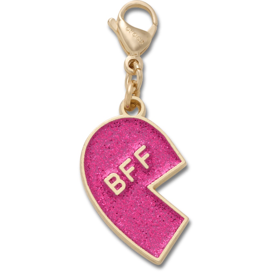 Pink Glitter BFF Charm Left