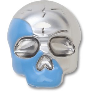 Silver and Blue Enamel Skull
